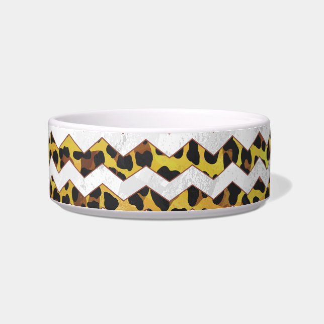 Écuelle Imprimerie Leopard Brown et jaune Cevron (Droite)