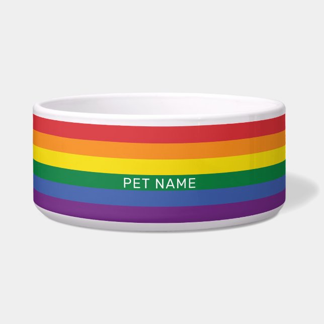 Écuelle Indicateur Rainbow du nom personnalisé (Devant)