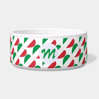 Écuelle Italian Flag Heart Ruled and Personalized Pet