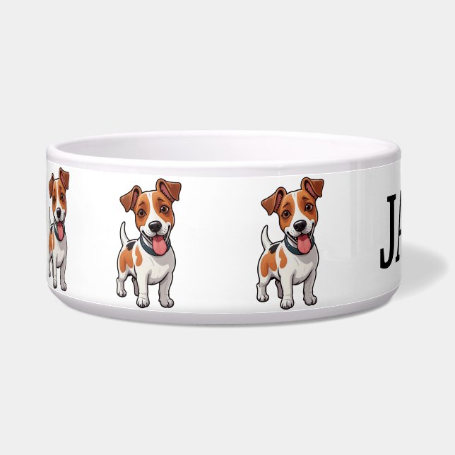 Écuelle Jack Russel Terrier Mignon Personnalisé (Gauche)