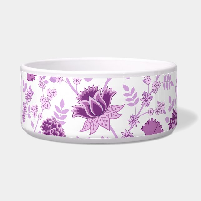 Écuelle Jacobean Floral Lg Motif rose sur blanc (Devant)