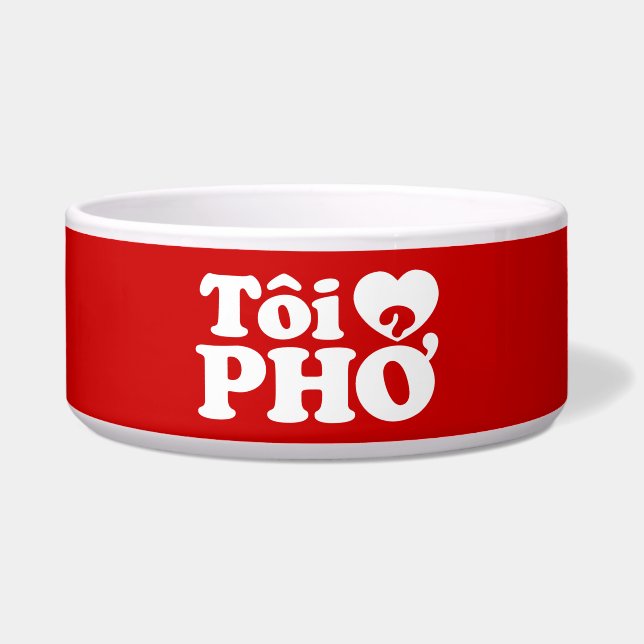 Écuelle J'aime (Amour) Pho (Tôi ❤ PHỞ) Langue Vietnamienne (Devant)