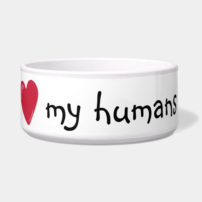 Écuelle J'aime la nourriture de mes humains humour drôle c (Devant)
