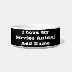 Écuelle J'aime Mon Service Animal Ajouter Nom