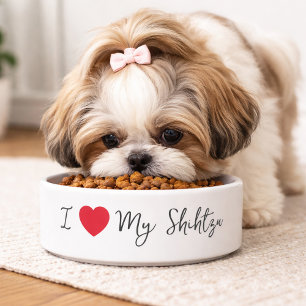 Écuelle J'aime mon Shih Tzu Joli écriture Amoureux de chie