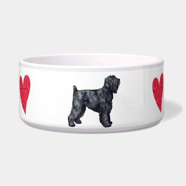 Écuelle J'aime mon Terrier russe noir (Droite)