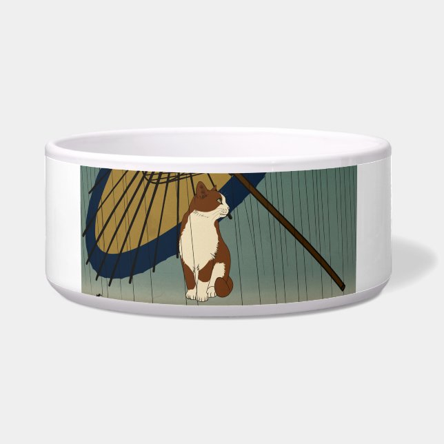 Écuelle Japanese Ukiyoe Rainy Cat (Devant)