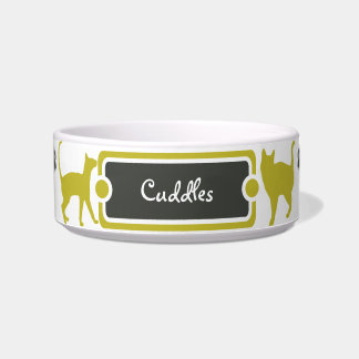 Écuelle Jaune et foncé Empreinte de patte Kitty Chat Pet B