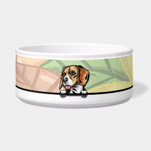 Écuelle Joli Beagle qui regarde, nourriture ou boisson
