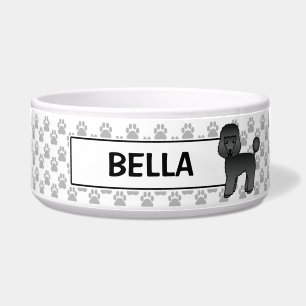 Écuelle Joli Caniche Jouet Noir Avec Nom Du Chien