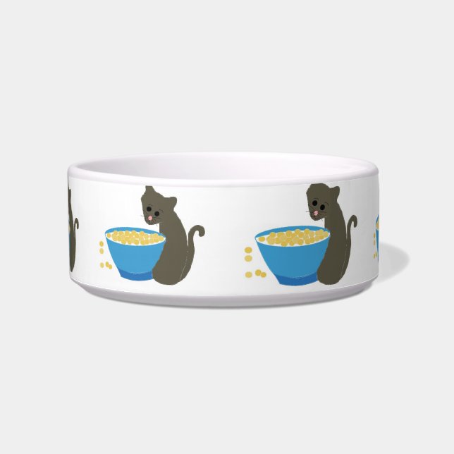 Écuelle Joli Chat avec une Assiette de Nourriture pour Cha (Devant)