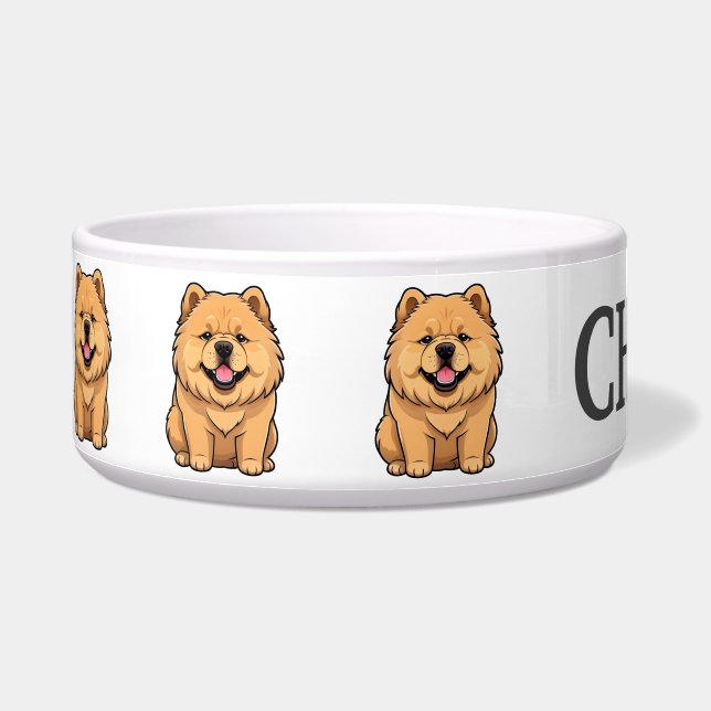 Écuelle Joli chiot Chow Chow Personnaliser (Gauche)