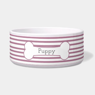 Écuelle Joli chiot rayé violet pastel