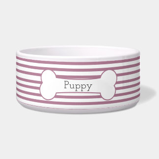 Écuelle Joli chiot rayé violet pastel