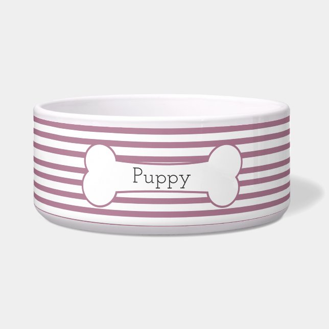 Écuelle Joli chiot rayé violet pastel (Devant)