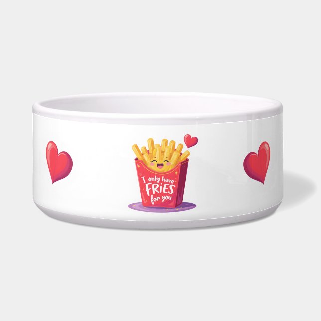 Écuelle Joli jeu de mots sur les frites pour la Saint-Vale (Devant)