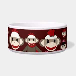 Écuelle Joli Motif de collage de singes rouges et roses