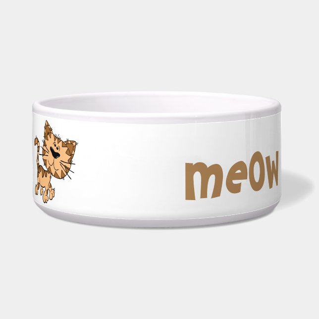 Écuelle Joli petit chat brun heureux (Gauche)