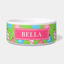 Jolie fête de Noël Vert rose bleu Pet Bowl