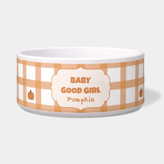 Écuelle Jolie Fille Chérie Citrouille Gingham Bébé Animal