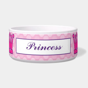Écuelle Jolie princesse Crown Personalized Dog Bowls