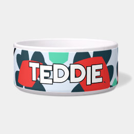 Écuelle Jouer Turquoise & Rouge Floral Animal