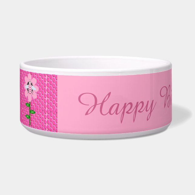 Écuelle Joyeuse Bee Day Girl rose Anniversaire Bumblebee C (Gauche)