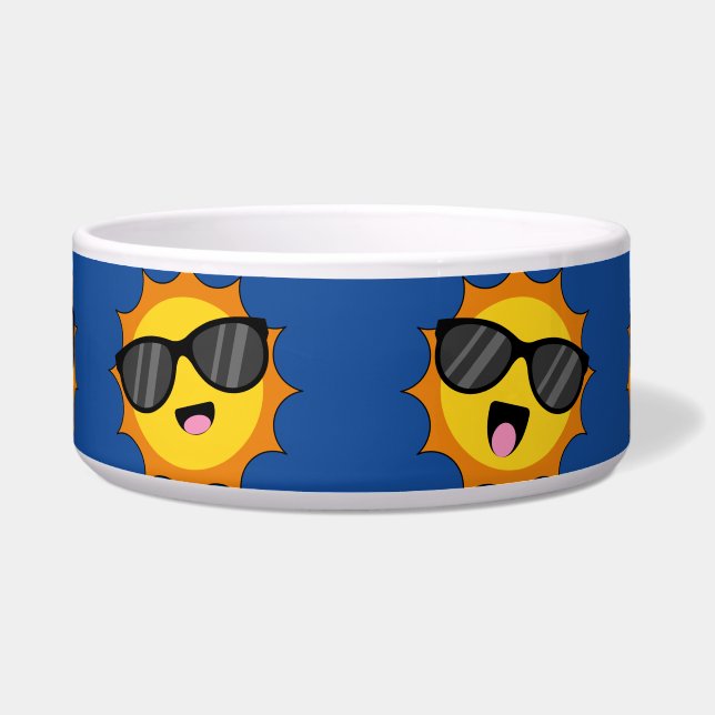 Écuelle Kawaii Soleil avec lunettes de soleil Joyeux visag (Devant)