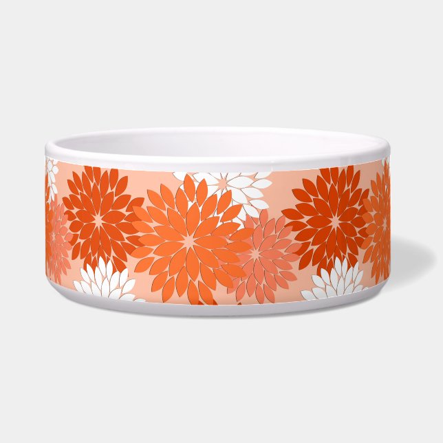 Écuelle Kimono floral moderne Impression, Coral Orange sur (Devant)