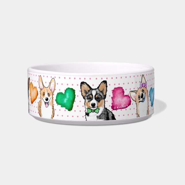 Écuelle KiniArt Corgi Puppy Love Bowl (Droite)
