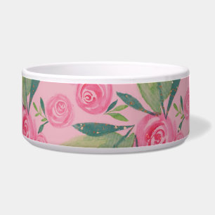 Écuelle La Rosa Aquarelle Pastel Motif Floral Pet Bowl