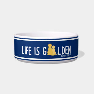 Écuelle La vie est Golden Ceramic Dog Bowl
