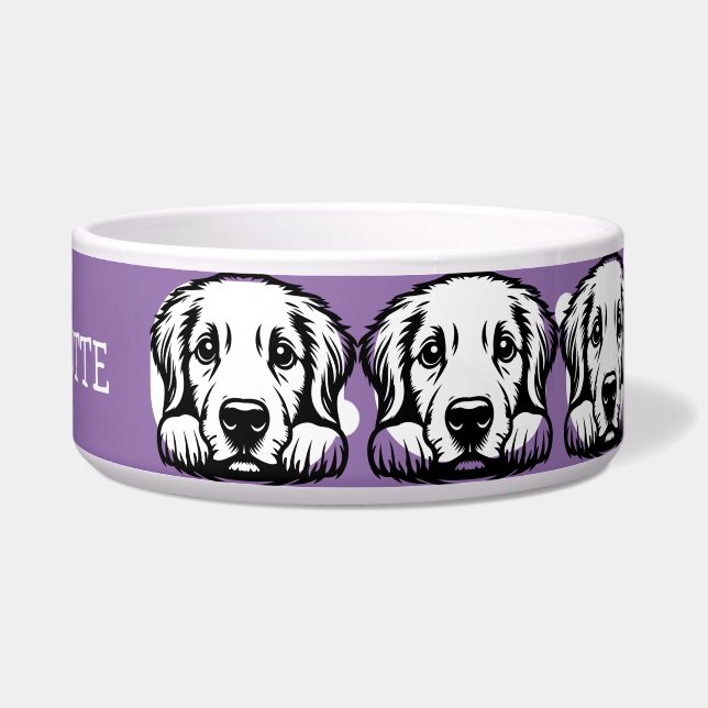 Écuelle Labrador curieux Personnaliser thème Violet (Droite)
