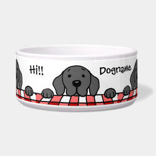 Écuelle Labrador noir vous observant cuisine