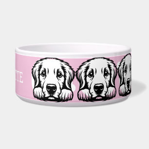 Écuelle Labrador qui regarde Customize thème rose