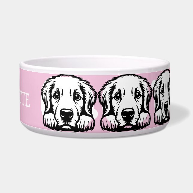 Écuelle Labrador qui regarde Customize thème rose (Droite)