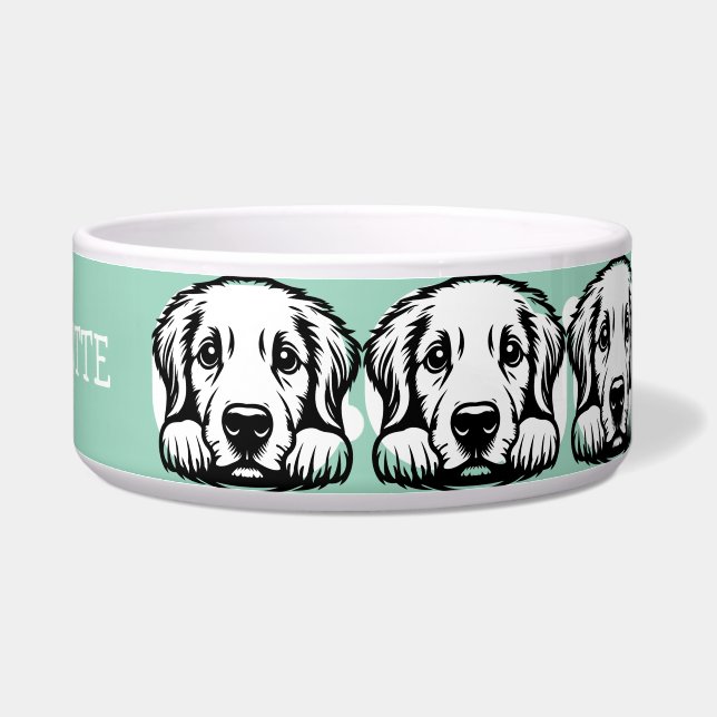 Écuelle Labrador qui regarde Customize thème vert (Droite)