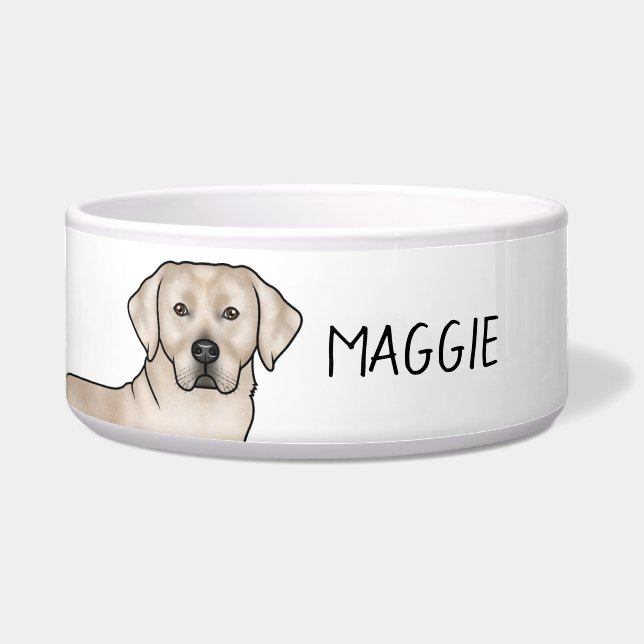 Écuelle Labrador Retriever crème Chien Lab mignon Nom pers (Devant)
