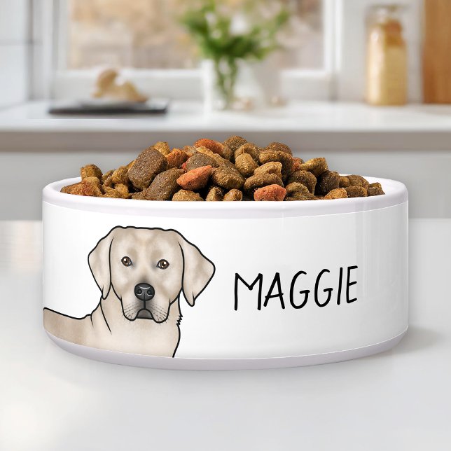 Écuelle Labrador Retriever crème Chien Lab mignon Nom pers (Créateur téléchargé)