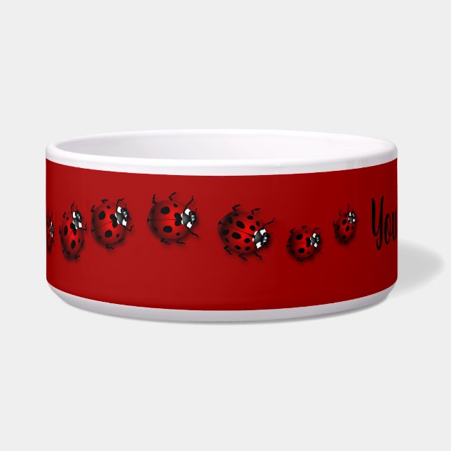 Écuelle Ladybug Pet Disc Personnalise Ladybird Pet Bowl (Gauche)