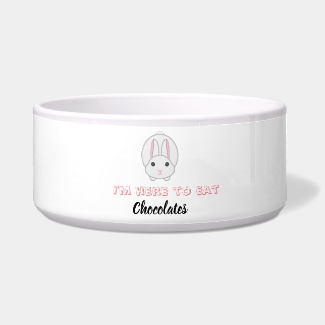 Écuelle Lapin de Pâques attendant de manger des chocolats (Devant)