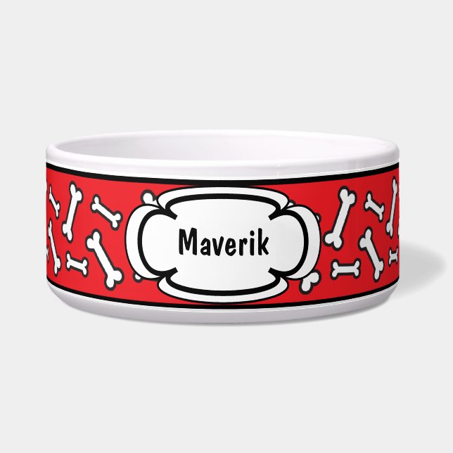 Écuelle Le bon chien récompense la cuvette avec le nom de (Devant)