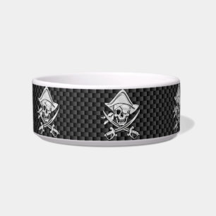 Écuelle Le chrome aiment le pirate sur la fibre noire de