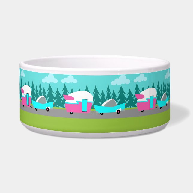 Écuelle Le rétro campeur/remorque et la voiture choient la (Devant)