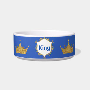 Écuelle Le Roi Crown Pet Dish de bleu et d'or