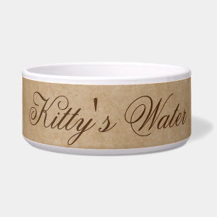 Écuelle L'eau de Kitty   Brown texture Cat Water Bowl
