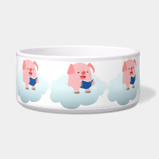 Écuelle Lecteur de cochon de dessin mignon sur le bol de p