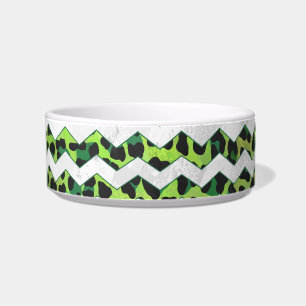 Écuelle Leopard Chevron noir et vert
