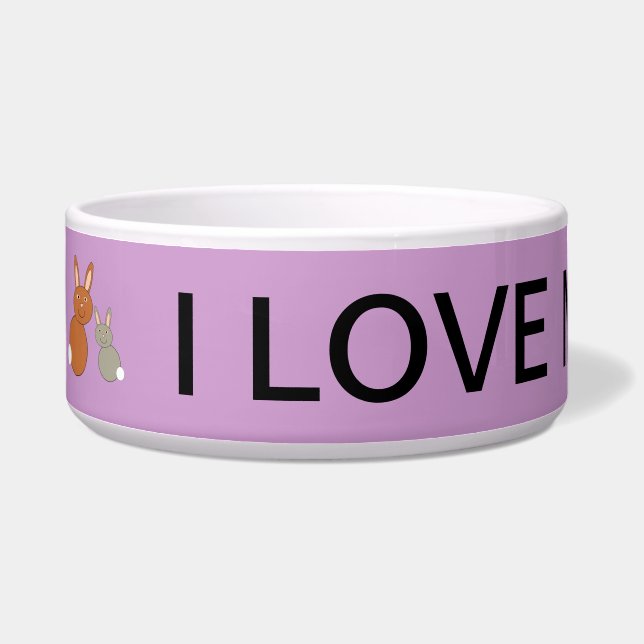 Écuelle Les mamans Jour Bunnies Custom Chien Bowl (Gauche)