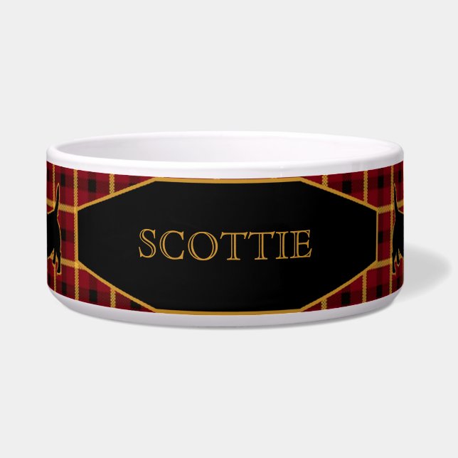 Écuelle Les terriers/Scotties écossais de plaid de tartan (Devant)